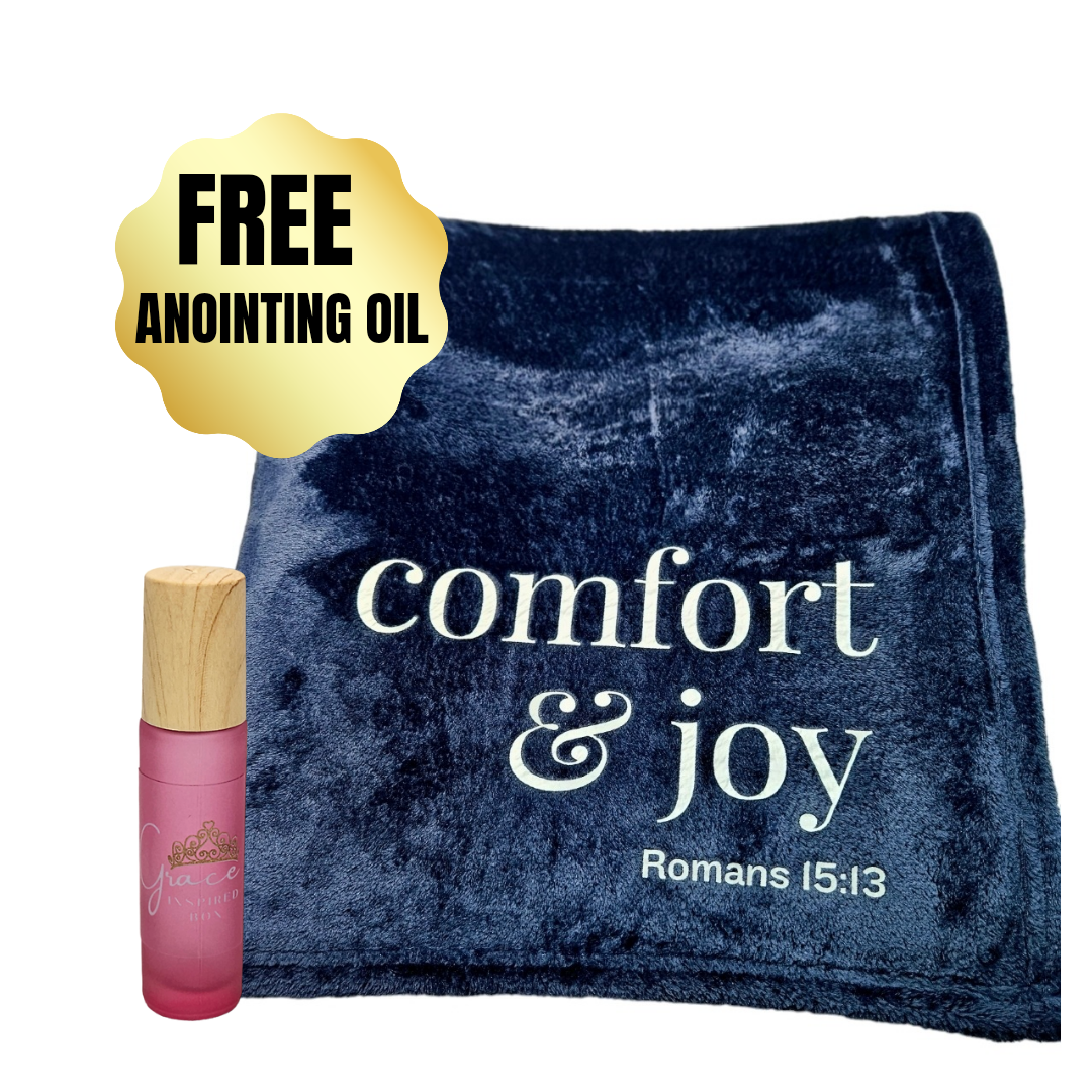 Comfort & Joy Fleece Throw Blanket Navy