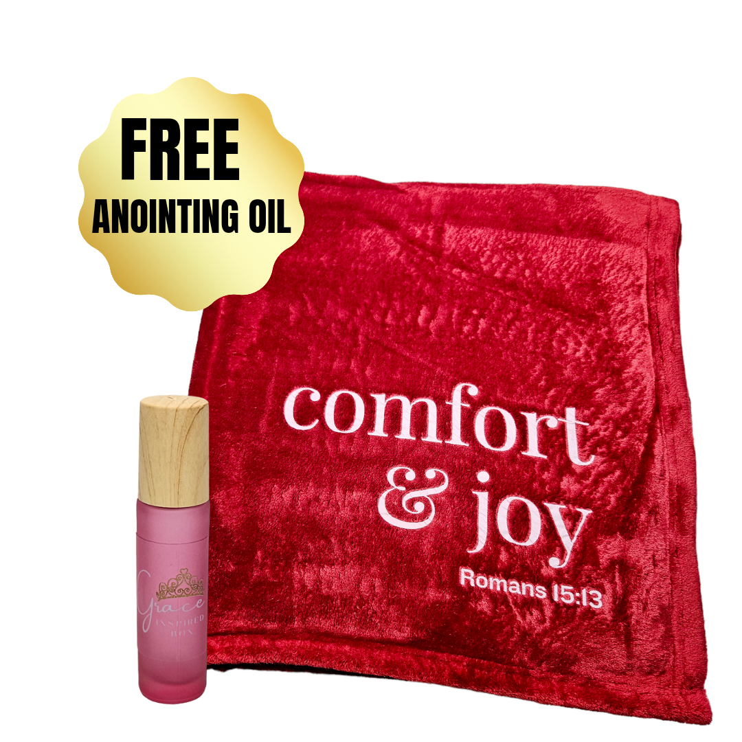 Comfort & Joy Fleece throw Blanket Red