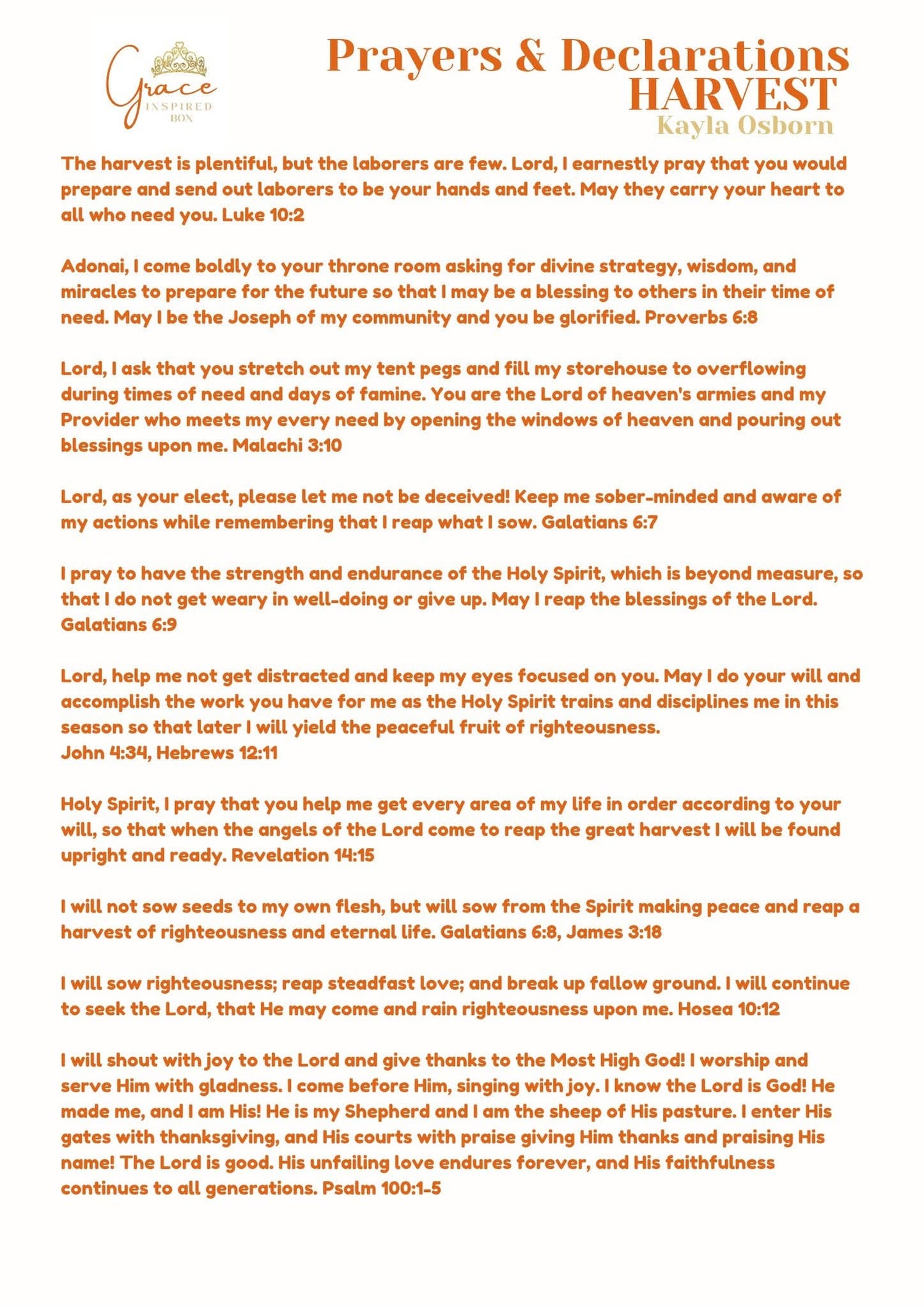 HARVEST Anointing Oil